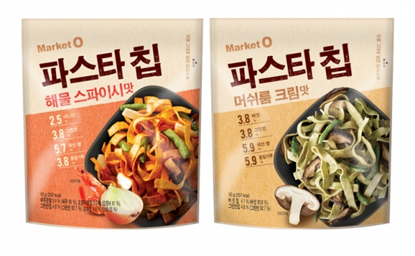 오리온이 ‘파스타칩’의 포장을 간소화하고 가격을 인하해 ‘마켓오 파스타칩’으로 리뉴얼 출시한다. 사진=오리온