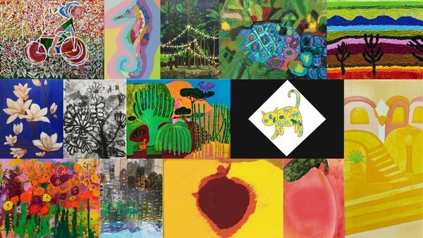 ‘Beautifully Happy 展’에 전시되는 발달장애 화가들의 작품. 사진=동원홈푸드 